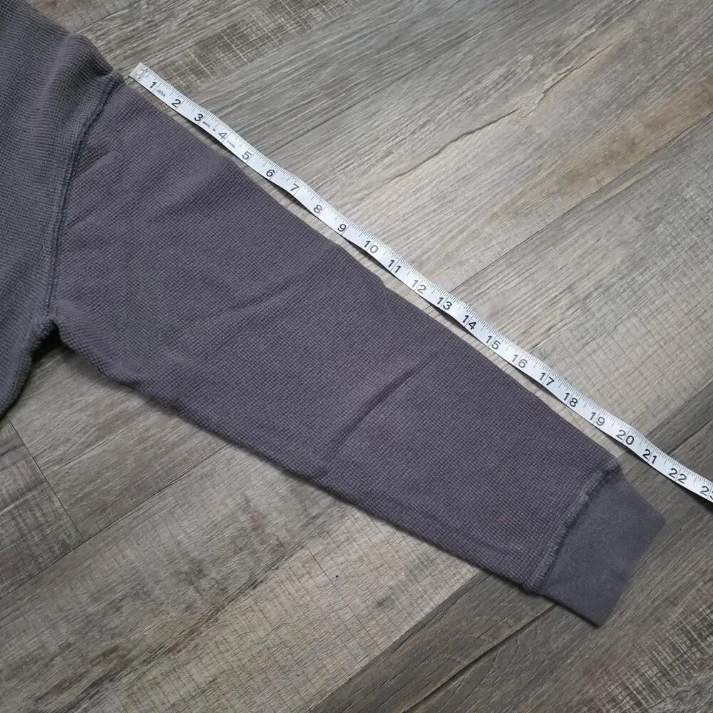 Washed Gray Thermal Waffle Knit Crewneck Casual Streetwear Pullover